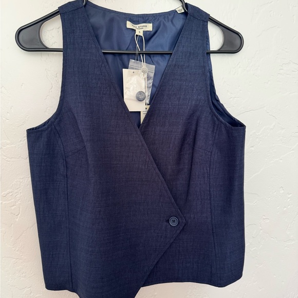 Max Studio Tops - Max Studio Navy Sleeveless Wrap Tank